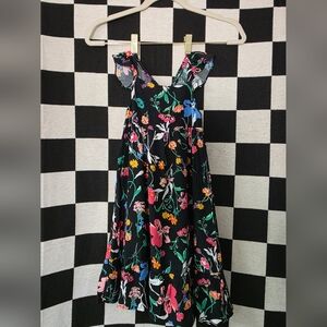 Cat & Jack Black Maxi Dress with Colorful Floral Design